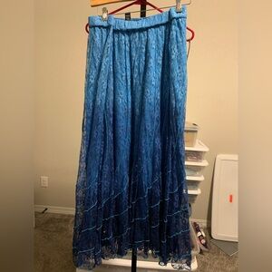 SK-04 Catherines Blue Ombré Lace Skirt